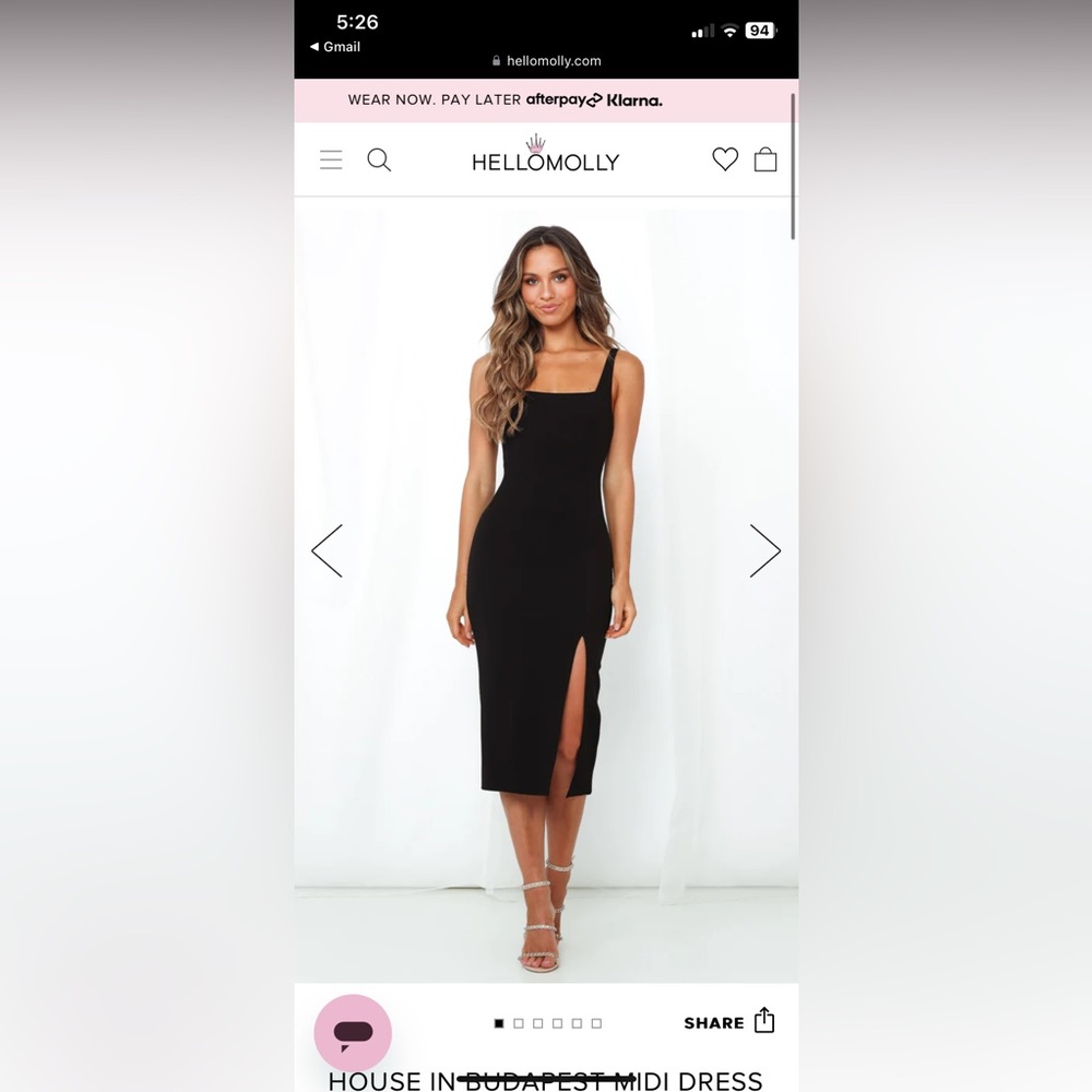 Hello Molly Black Midi Dress